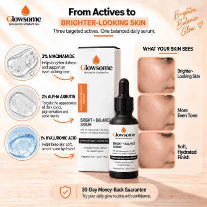 Bright + Balance Serum: 3% Niacinamide & 2% Alpha Arbutin (30ml)