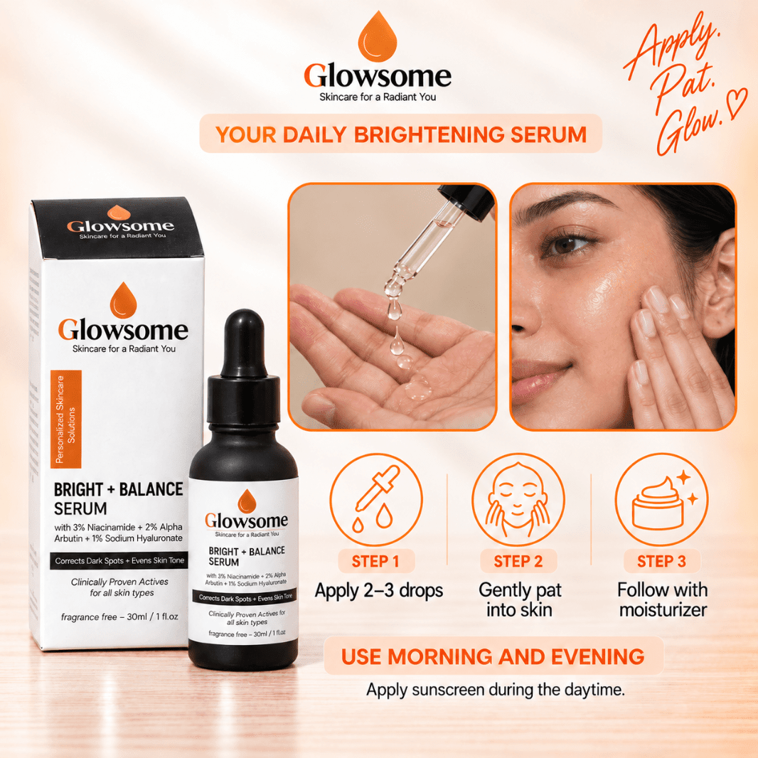 Bright + Balance Serum: 3% Niacinamide & 2% Alpha Arbutin (30ml)