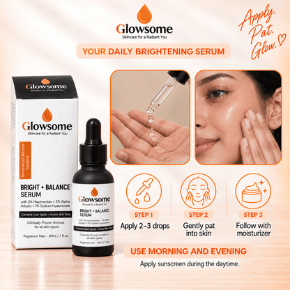 Bright + Balance Serum: 3% Niacinamide & 2% Alpha Arbutin (30ml)
